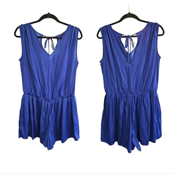 Loft Tie-Back‎ Cinched Waist Romper in Royal Blue Size Small - Picture 4 of 8